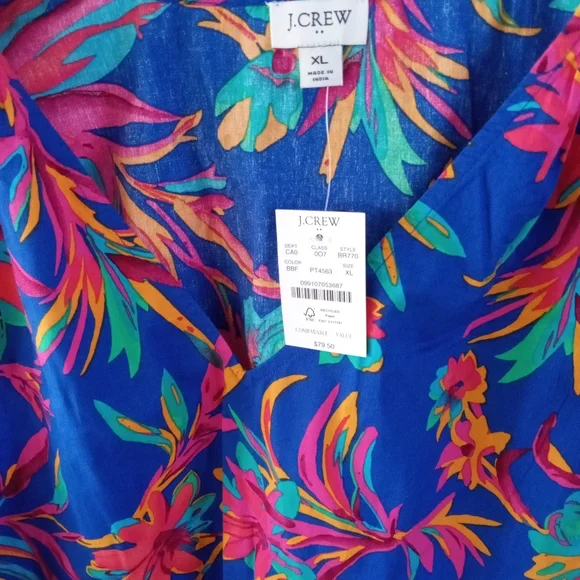 🆕 J Crew [Factory] Tropical Neon Print | XL NWT - Picture 5 of 8